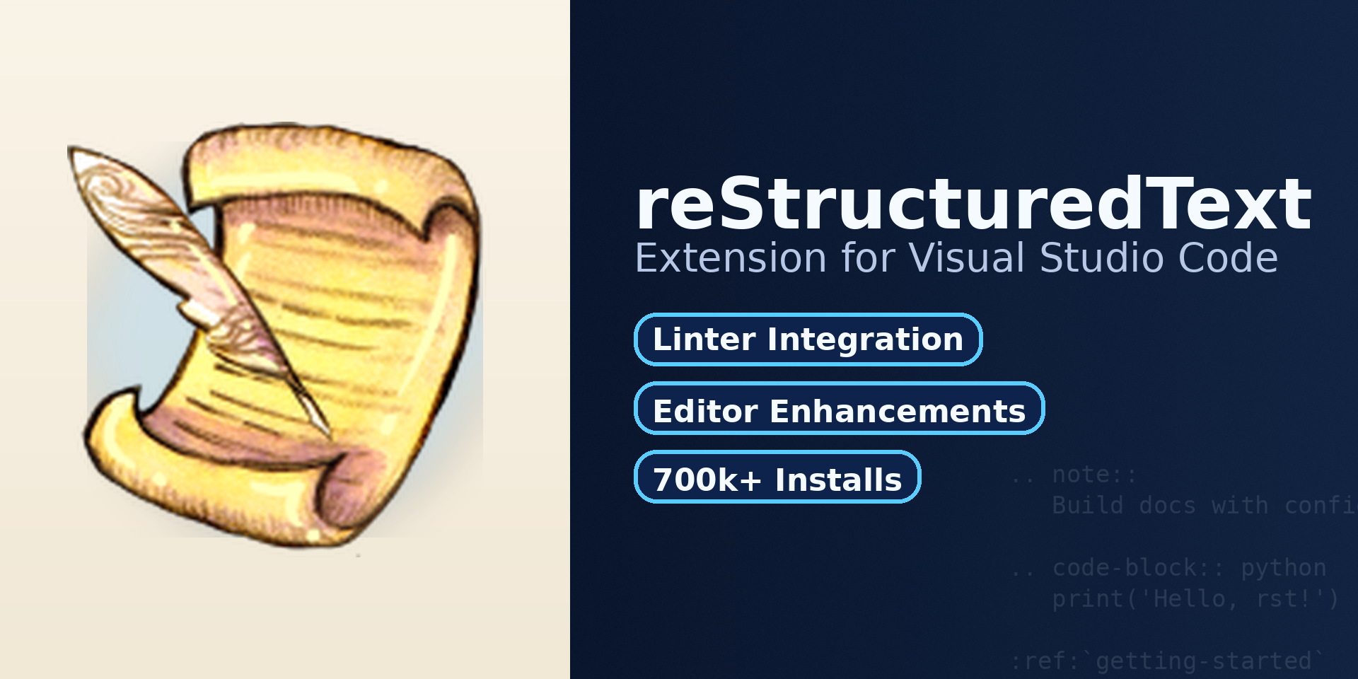 reStructuredText for Visual Studio Code social preview